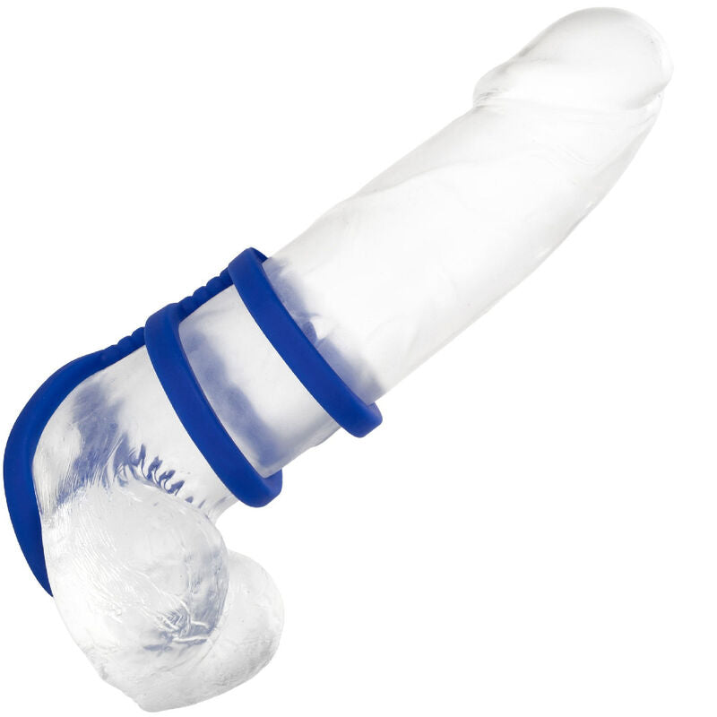 Comprar CALEXOTICS Admiral Jaula Triple Para Pene Azul – Diseño Ergonómico Con Silicona Líquida De Alta Calidad-Noxtic