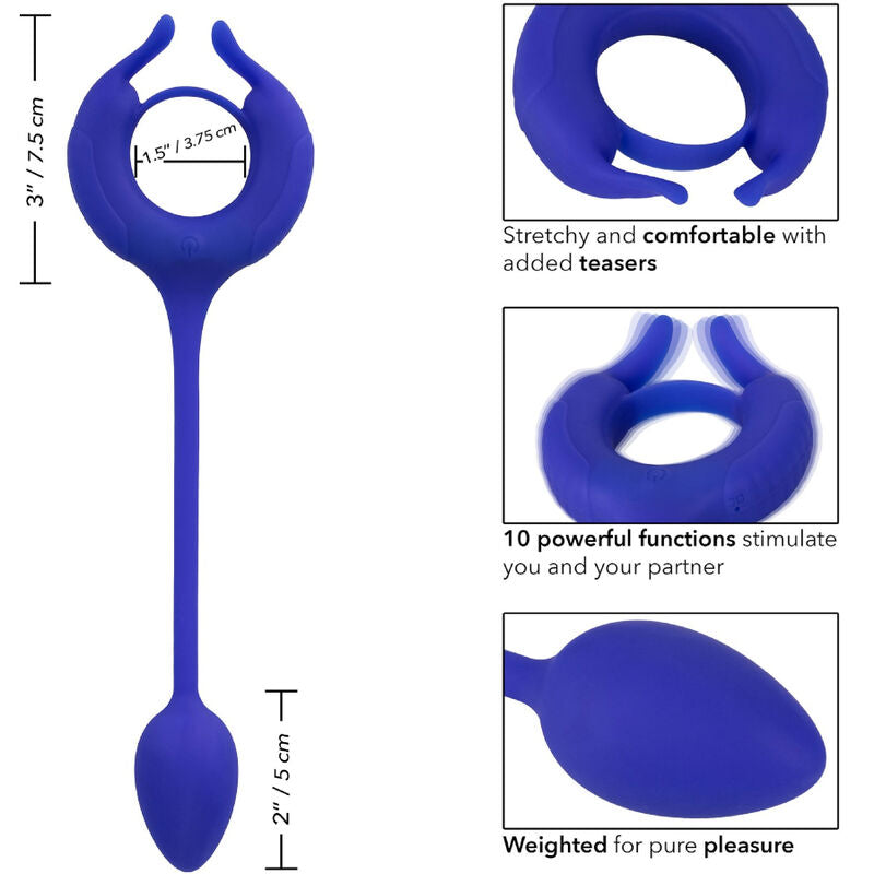 Comprar CALEXOTICS Admiral Anillo Con Peso Azul – Diseño Ergonómico Para Mayor Placer Sensual-Noxtic