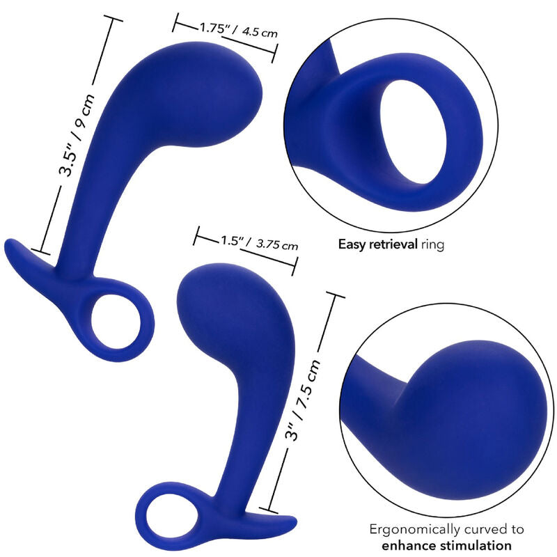 Comprar CALEXOTICS Admiral Set 2 Plug Anal Azul – Set De Entrenamiento Con Diseño Seguro Y Confiable-Noxtic