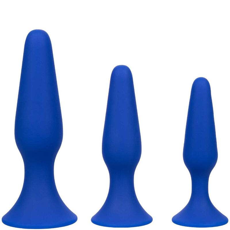 Comprar CALEXOTICS Admiral Kit 3 Plug Anal Azul – Set De Silicona Para Exploración Sensorial Confortable-Noxtic
