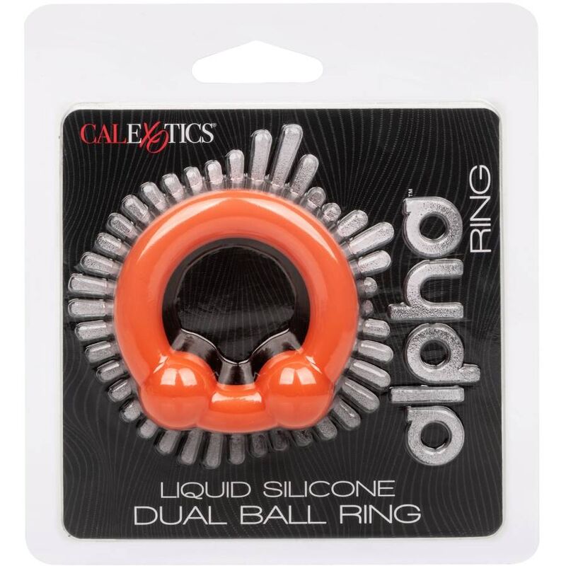Comprar CALEXOTICS Alpha Anillo Doble Bola Naranja – Anillo Potenciador De Silicona Premium Para Mayor Placer-Noxtic