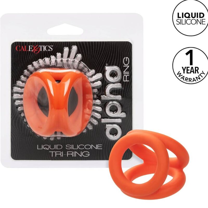 Comprar CALEXOTICS Alpha Triple Anillo Naranja – Diseño Innovador Para Placer Y Comodidad-Noxtic
