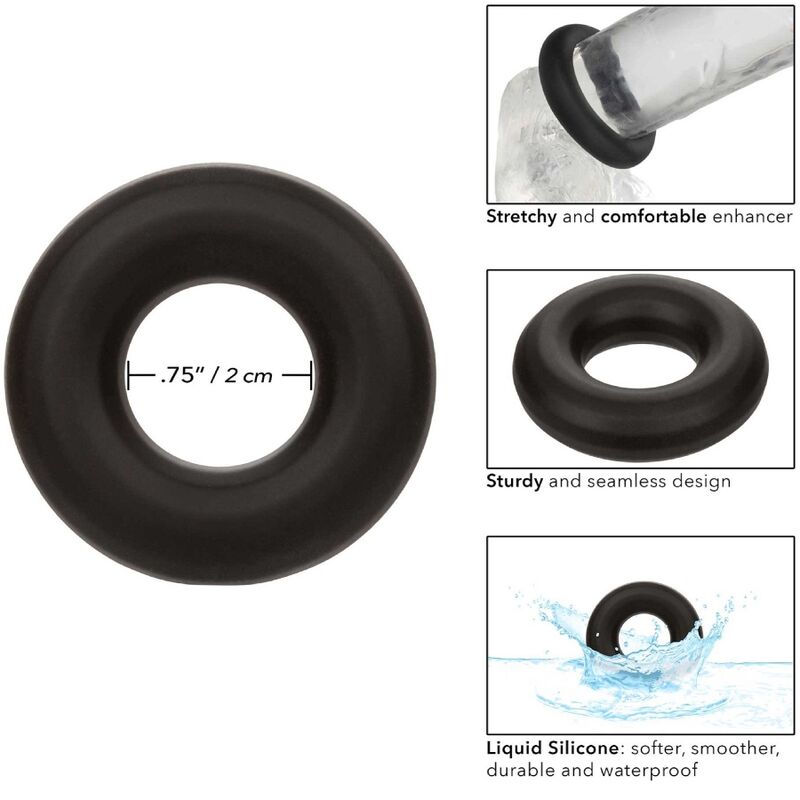 Comprar CALEXOTICS Alpha Anillo Prolong Medio Negro – Mejoramiento Del Placer Con Diseño Elegante-Noxtic
