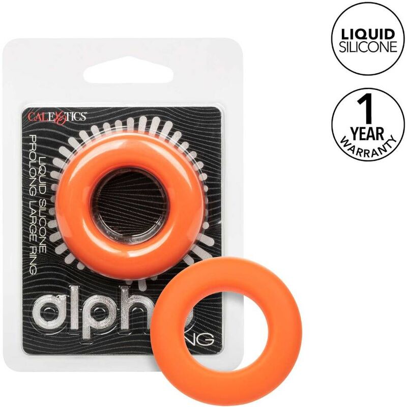 Comprar CALEXOTICS Alpha Anillo Prolong Grande Naranja – Diseño Confortable Para Placer Prolongado-Noxtic