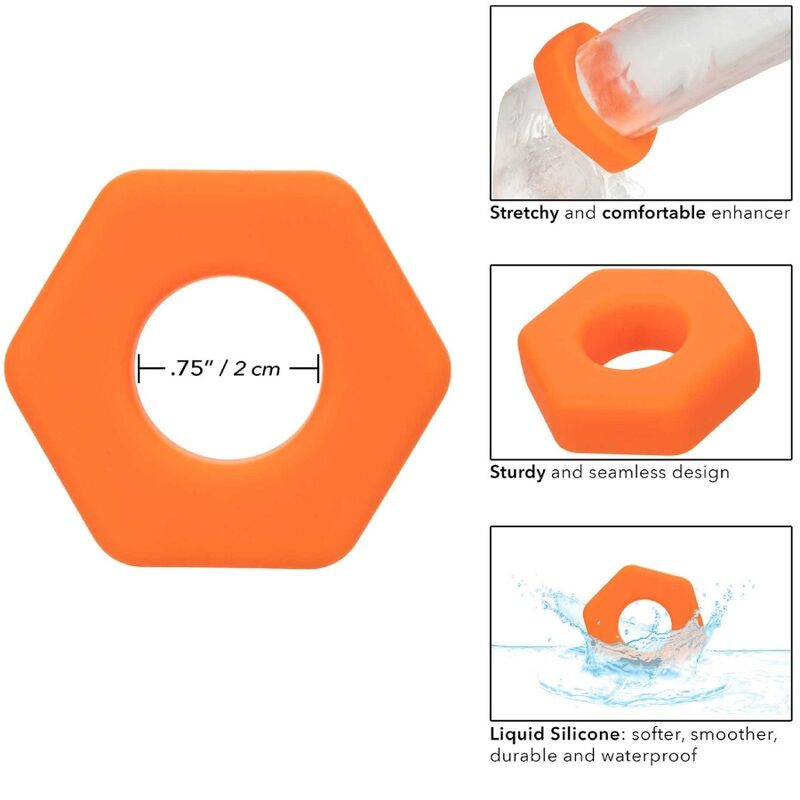 Comprar CALEXOTICS Alpha Anillo Prolong Naranja – Silicona Líquida Para Mayor Comodidad Y Estímulo-Noxtic