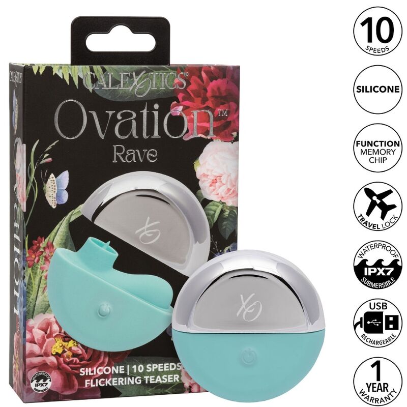 Comprar CALEXOTICS Ovation Rave Estimulador Verde Agua – Estimulación Precisa Con 10 Velocidades Ergonómicas-Noxtic