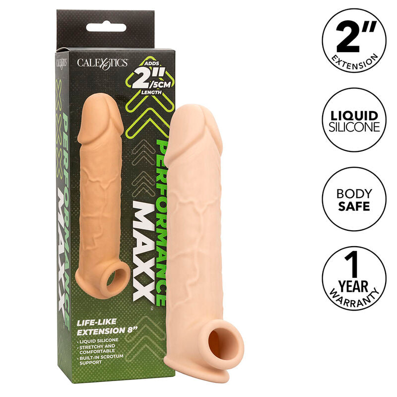 Comprar CALEXOTICS Performance Maxx Extensión Realista 8 Piel Claro – Diseño Hueco Para Placer Personalizado-Noxtic