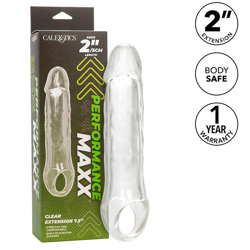 Comprar CALEXOTICS Performance Maxx Extensión Clara 7.5 – Aumento De Tamaño Con Diseño Transparente-Noxtic