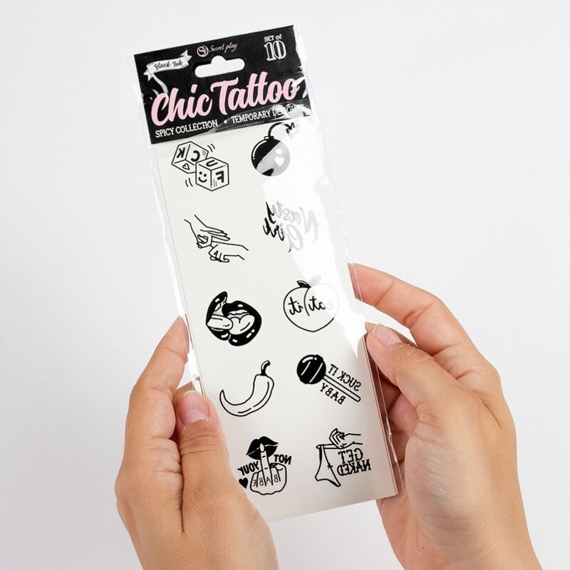 Comprar SECRET PLAY Set De 10 Tattoos Temporales Spicy Collection – Diseños Atrevidos Para Expresión Creativa-Noxtic