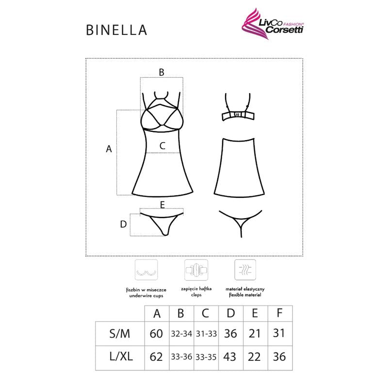 Comprar Livco Corsetti Fashion Binella Set Babydoll y Tanga Negro – Conjunto Elegante y Confortable Para Ocasiones Especiales-Noxtic