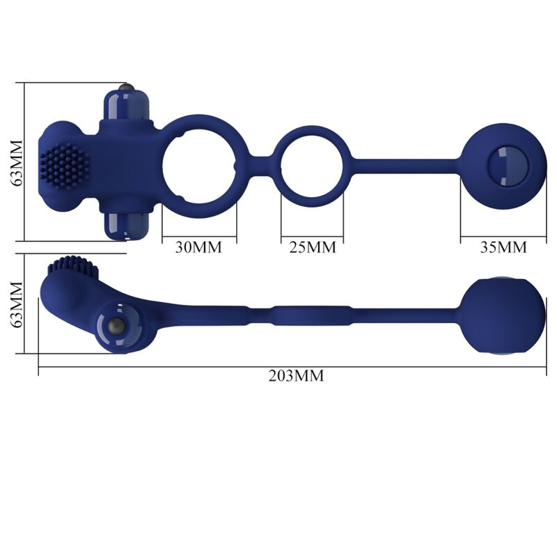 Comprar Pretty Love Remington Doble Anillo Vibrador Azul – Estimulación Dual Con Diseño Ergonómico Para Placer Compartido-Noxtic