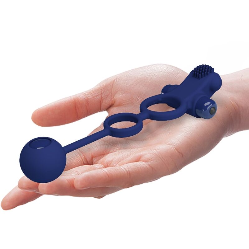 Comprar Pretty Love Remington Doble Anillo Vibrador Azul – Estimulación Dual Con Diseño Ergonómico Para Placer Compartido-Noxtic