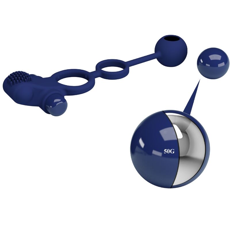 Comprar Pretty Love Remington Doble Anillo Vibrador Azul – Estimulación Dual Con Diseño Ergonómico Para Placer Compartido-Noxtic