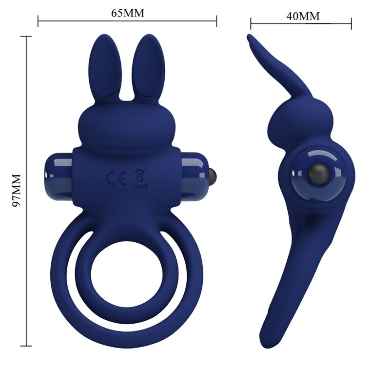 Comprar Pretty Love Darey Doble Anillo Vibrador Rabbit Azul – Anillo Estimulante Con Silicona Suave Para Mayor Confort-Noxtic