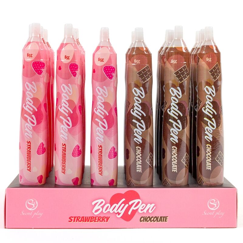 Comprar SECRET PLAY Expositor Body Pen 24 Unidades – Bolígrafos Comestibles Con Sabores Irresistibles Para Momentos Divertidos-Noxtic