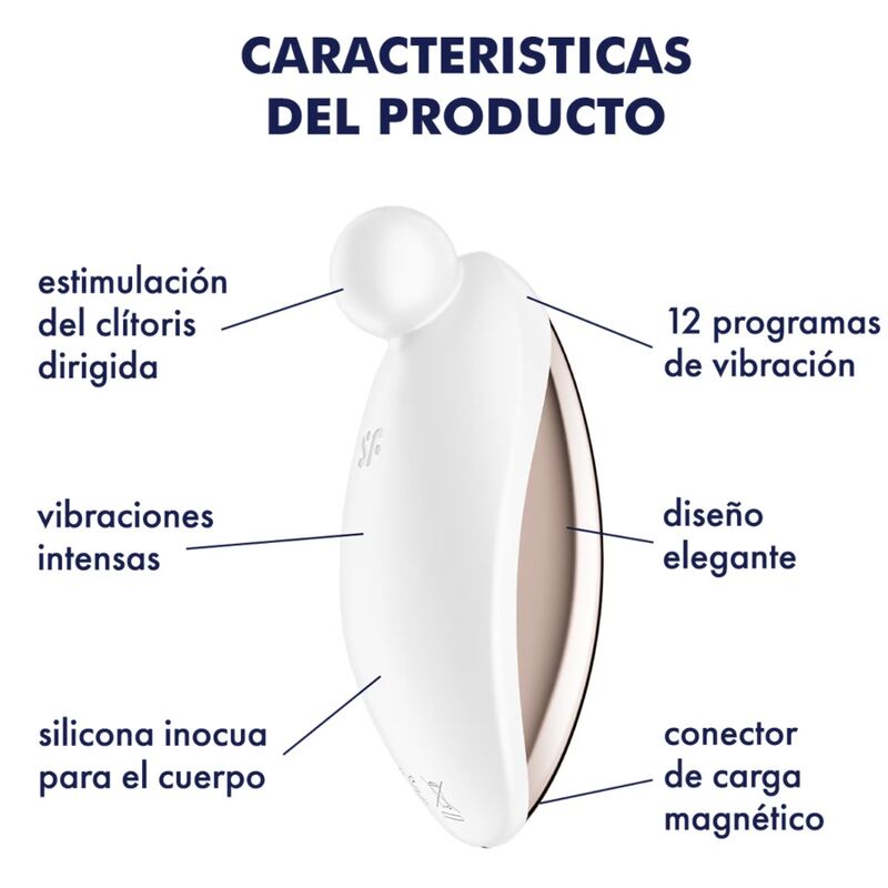 Comprar Satisfyer Spot On 2 Blanco – Vibrador Lay-On Con Diseño Elegante De Silicona Médica-Noxtic