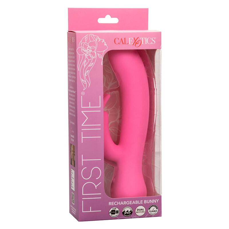 Comprar CALEXOTICS First Time Vibrador Rabbit Recargable Rosa – Experiencia De Doble Estimulación Con Diseño Elegante-Noxtic