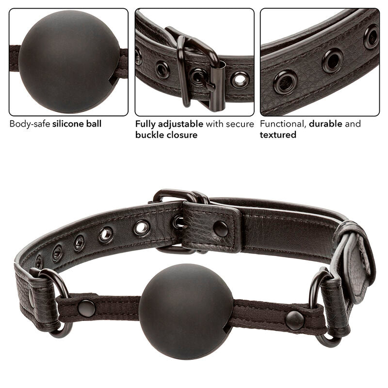 Comprar CALEXOTICS Nocturnal Mordaza De Bola Silicona Negra – Diseño Ergonómico Para Placer Sensorial-Noxtic