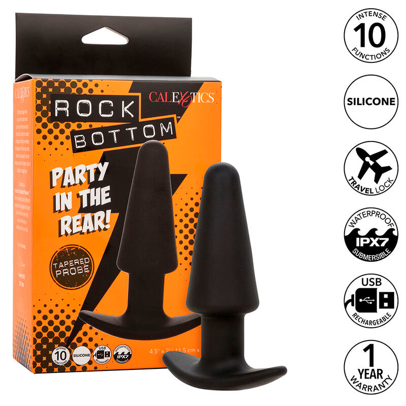 Comprar Calexotics Rock Bottom Plug Anal Cónico – Juguete De Silicona Médica Con 10 Funciones De Vibración-Noxtic