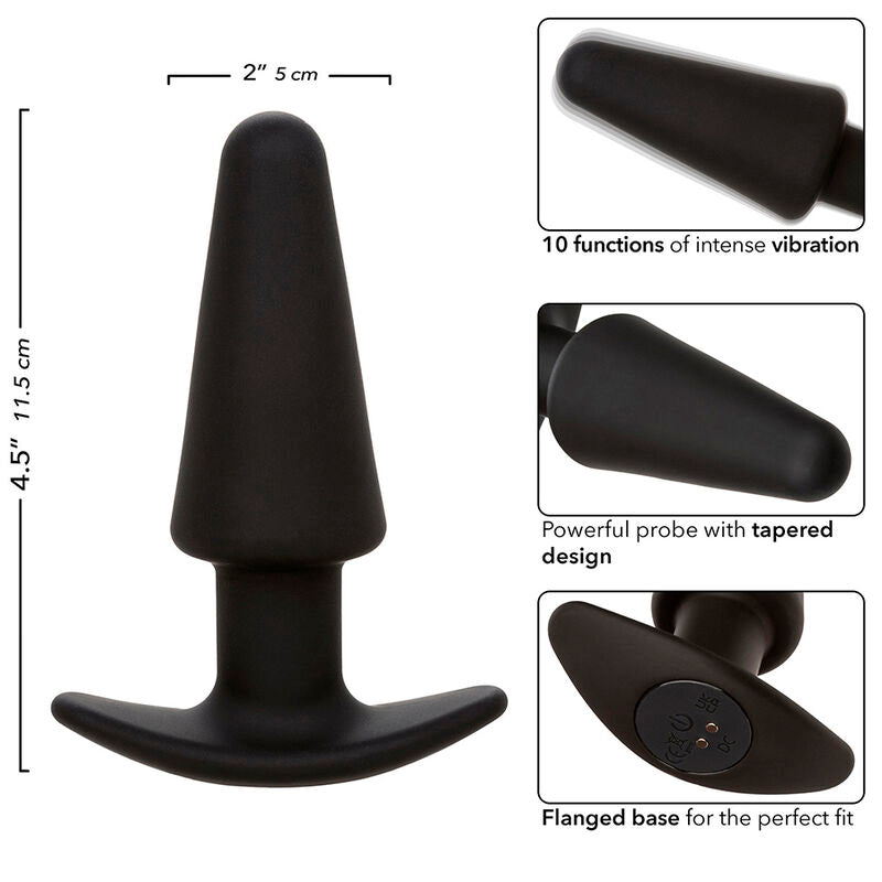 Comprar Calexotics Rock Bottom Plug Anal Cónico – Juguete De Silicona Médica Con 10 Funciones De Vibración-Noxtic
