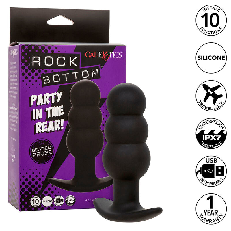 Comprar Calexotics Rock Bottom Plug Anal Con Cuentas – Juguete De Silicona Con 10 Funciones De Vibración-Noxtic