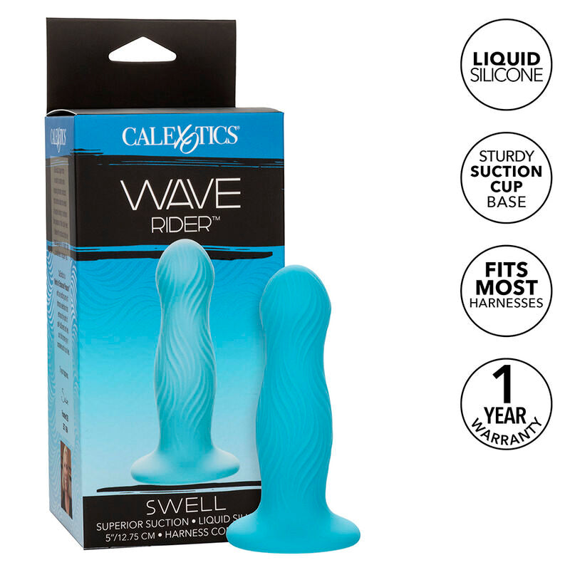 Comprar CALEXOTICS Wave Rider Swell Plug Anal Azul – Diseño Ergonómico Con Textura Ondulada Para Sensaciones Intensas-Noxtic