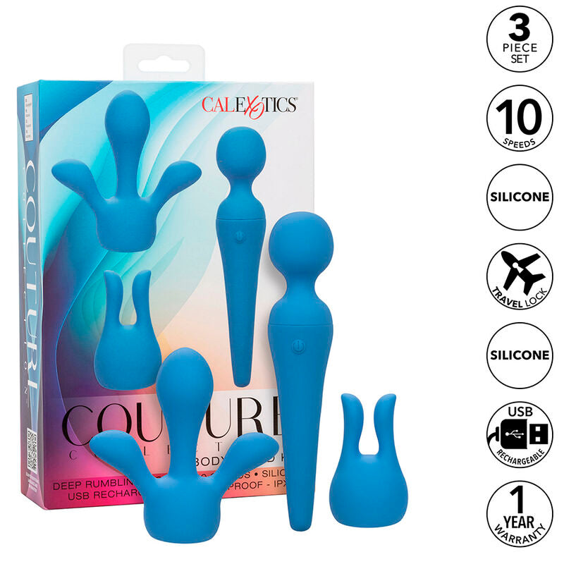 Comprar Calexotics Couture Kit Vibrador Wand 10 Vibraciones Azul – Dispositivo Versátil Con Diseño Elegante Para Placer Personal-Noxtic
