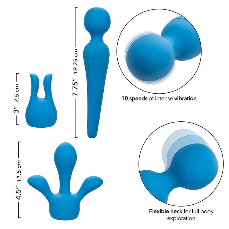 Comprar Calexotics Couture Kit Vibrador Wand 10 Vibraciones Azul – Dispositivo Versátil Con Diseño Elegante Para Placer Personal-Noxtic