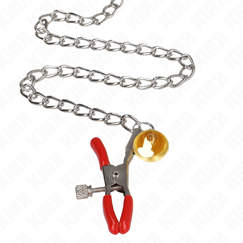 Comprar KINK Pinzas Rojas Con Cascabel Dorado – Estimulación Sensitiva Con Elegancia Y Diseño Único-Noxtic