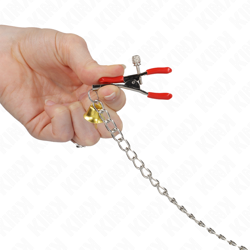 Comprar KINK Pinzas Rojas Con Cascabel Dorado – Estimulación Sensitiva Con Elegancia Y Diseño Único-Noxtic