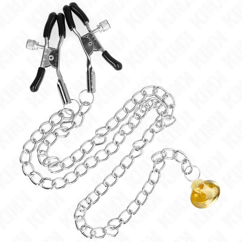 Comprar KINK Pinzas Para Pezones Con Campana Dorada – Estimulación Elegante Con Cadena De 30 Cm-Noxtic