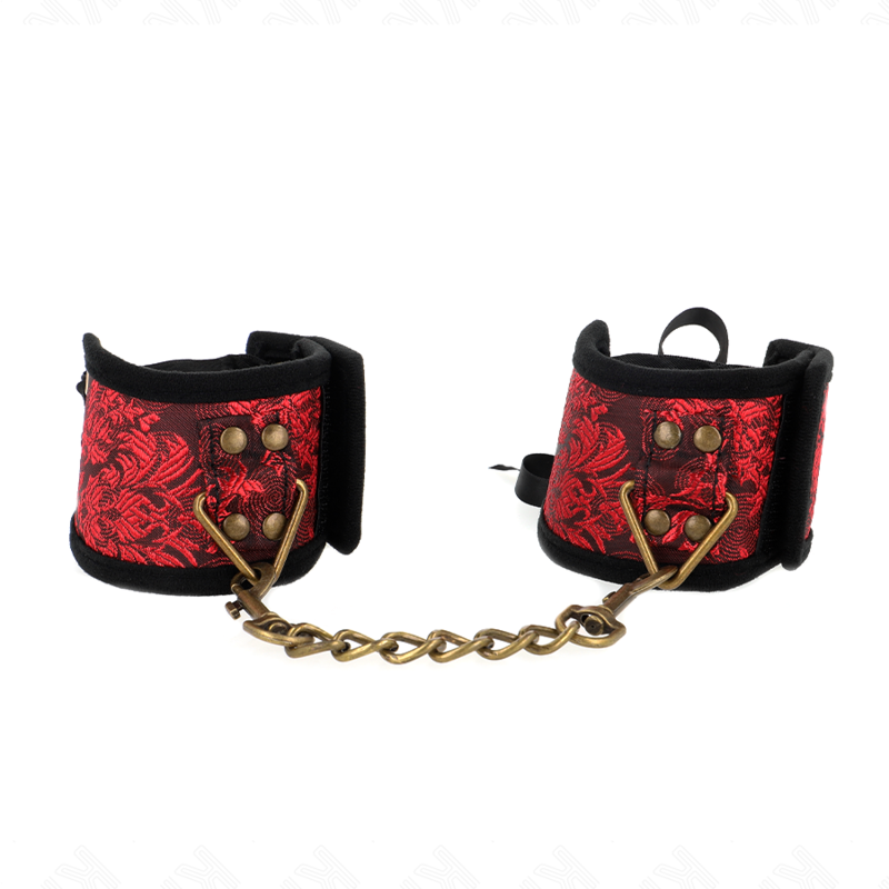 Comprar KINK Muñequeras Diseño Escándalo Rojo Negro – Estilo Elegante Con Detalle Lazo Para Experiencias Únicas-Noxtic