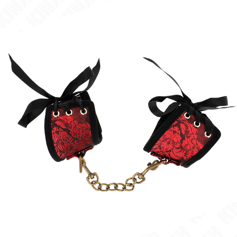 Comprar KINK Muñequeras Diseño Escándalo Rojo Negro – Estilo Elegante Con Detalle Lazo Para Experiencias Únicas-Noxtic