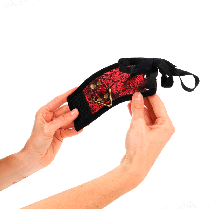 Comprar KINK Muñequeras Diseño Escándalo Rojo Negro – Estilo Elegante Con Detalle Lazo Para Experiencias Únicas-Noxtic