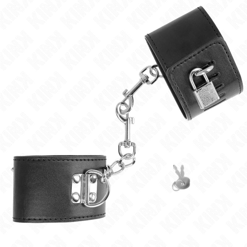 Comprar KINK Muñequeras Con Cierre Candado Negro – Diseño Ajustable Para Comodidad y Estilo En Prácticas BDSM-Noxtic