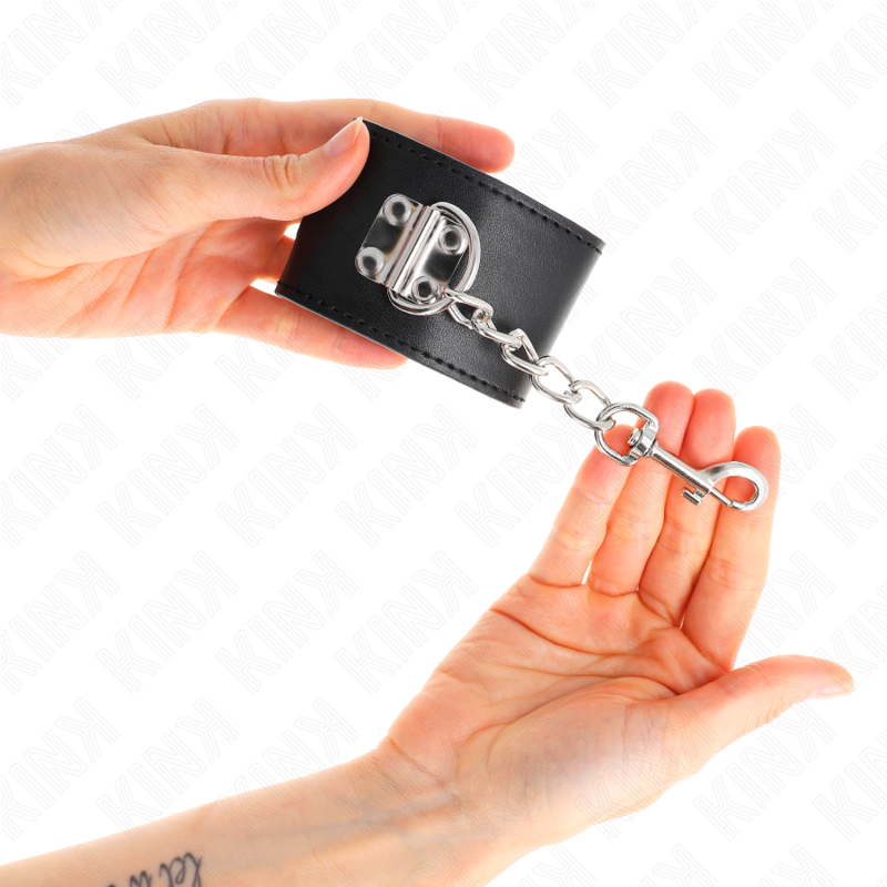Comprar KINK Muñequeras Con Cierre Candado Negro – Diseño Ajustable Para Comodidad y Estilo En Prácticas BDSM-Noxtic