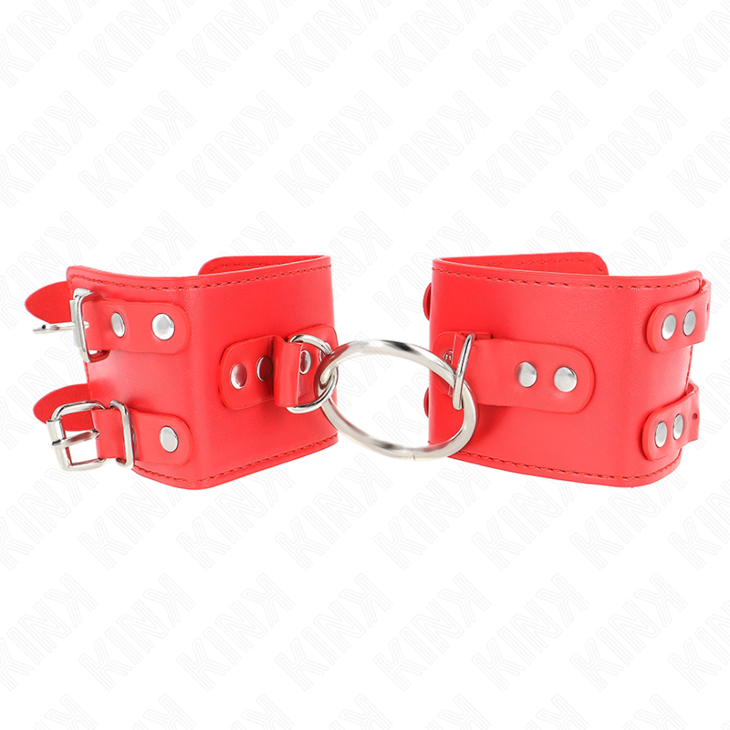 Comprar KINK Muñequera Fija Roja Con Anilla Y Tachuelas – Diseño Elegante Para Comodidad Y Estilo-Noxtic