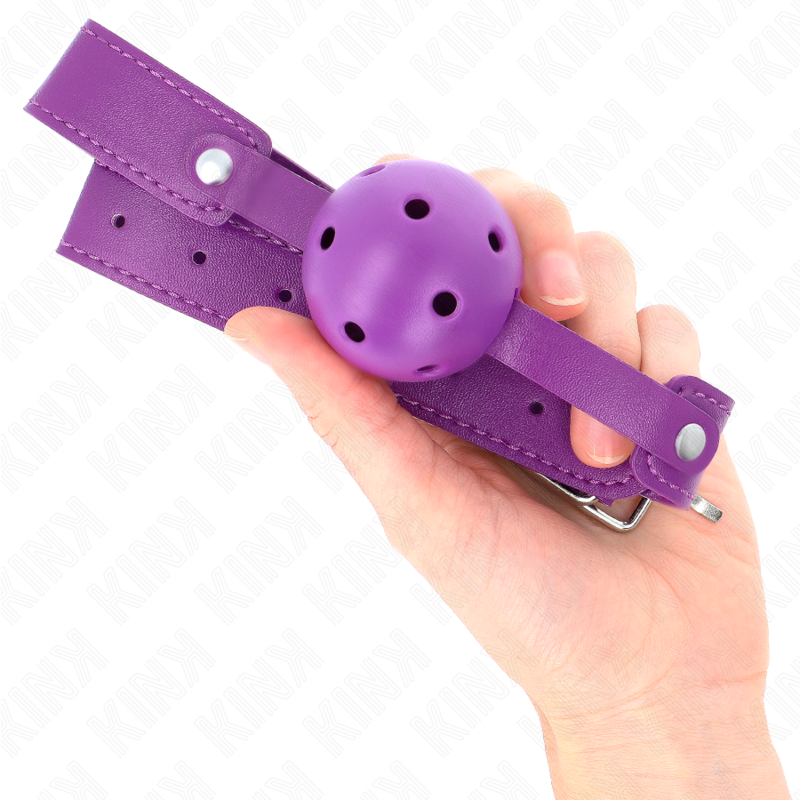 Comprar KINK Mordaza De Bola Transpirable Morado – Diseño Ergonómico Para Placer Confortable-Noxtic