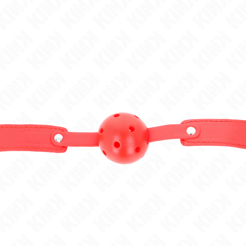 Comprar KINK Mordaza De Bola Transpirable Roja – Diseño Cómodo Para Exploración Sensual-Noxtic
