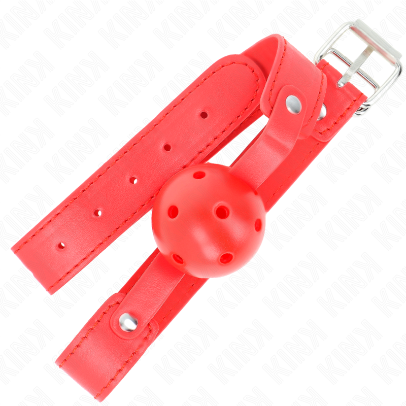 Comprar KINK Mordaza De Bola Transpirable Roja – Diseño Cómodo Para Exploración Sensual-Noxtic