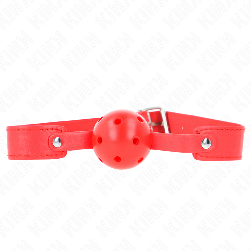 Comprar KINK Mordaza De Bola Transpirable Roja – Diseño Cómodo Para Exploración Sensual-Noxtic