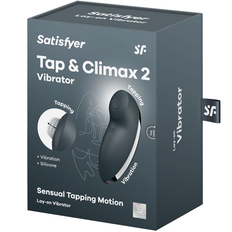 Comprar Satisfyer Tap y Climax 2 Gris – Vibrador Ergonómico Con Diseño Moderno y Silicona Médica-Noxtic