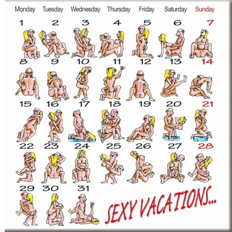 Comprar Diablo Picante Imán Calendario Kamasutra – Decoración Divertida Para Explorar El Placer Íntimo-Noxtic