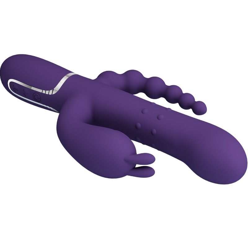 Comprar Pretty Love Cammy Vibrador Multifunción 4 en 1 Morado – Triple Estimulación Con Diseño Elegante y Recargable-Noxtic
