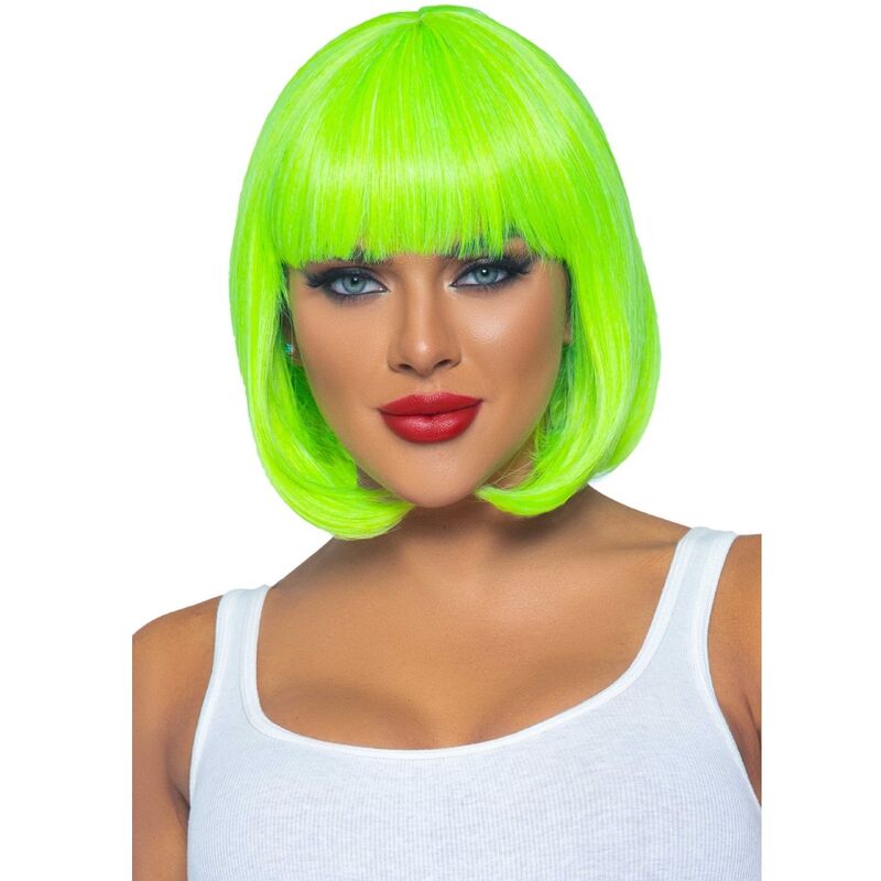 Comprar LEG AVENUE Peluca Bob Fluorescente Verde Neon – Estilo Audaz Con Corte Moderno Para Fiestas Y Eventos-Noxtic