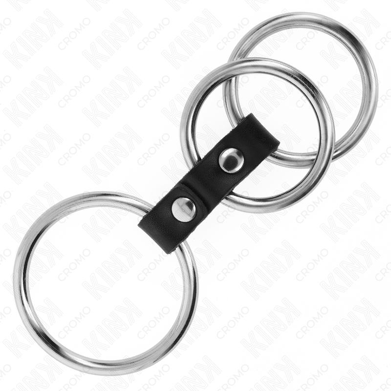 Comprar KINK Anillo Triple Metal Con Cuero – Estímulo Sensorial Con Diseño Elegante-Noxtic