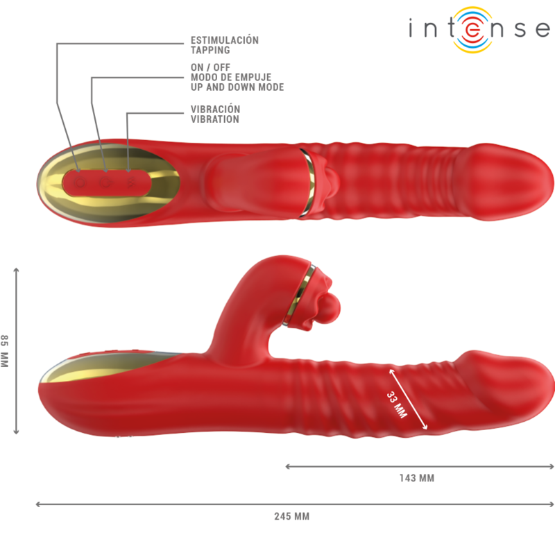 Comprar INTENSE Thalia Vibrador Rojo – Estimulador Multifuncional Con Diseño Ergonómico-Noxtic