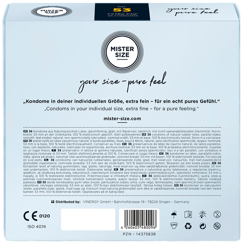 MISTER SIZE - CONDOMS SIZE M 53 MM (36 UNITS)