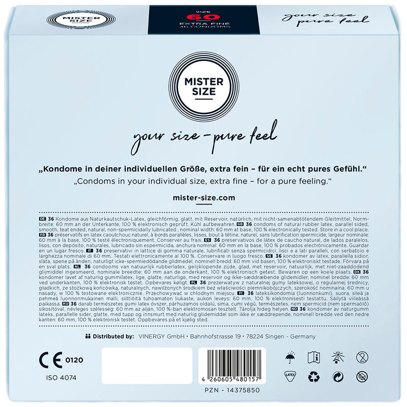 MISTER SIZE - CONDOMS SIZE XL 60 MM (36 UNITS)