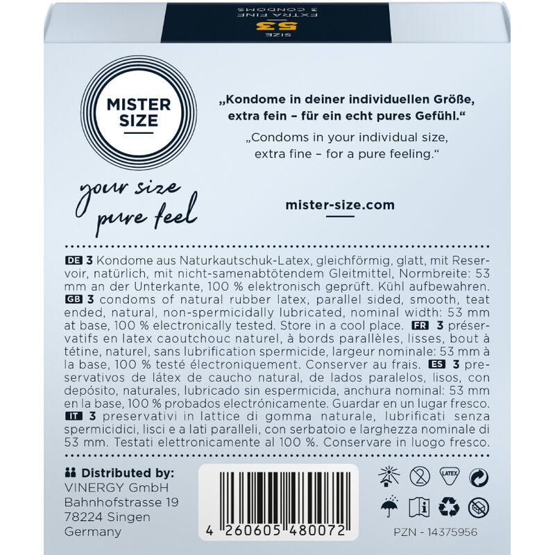 Comprar Mister Size Preservativos Talla M 53 Mm 3 Unidades – Diseño Confortable Para Placer Seguro-PRESERVATIVOS-Noxtic